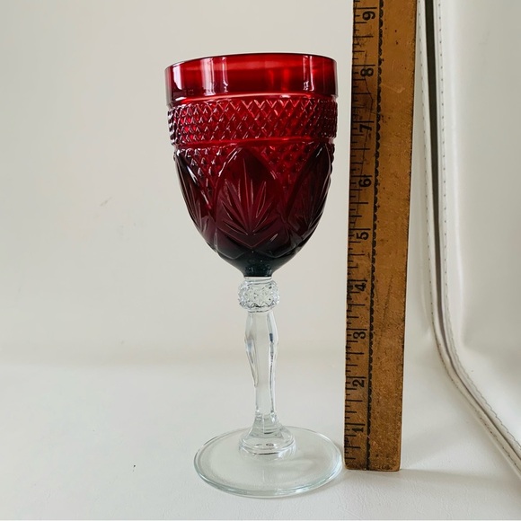 Ruby red glasses of 4 - Picture 4 of 10